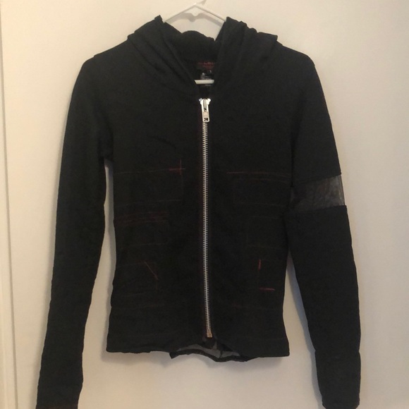 Black hoodie with see through corseted back - Picture 2 of 8